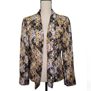 Kasper, size 14P Purple & Yellow Flyaway Blazer